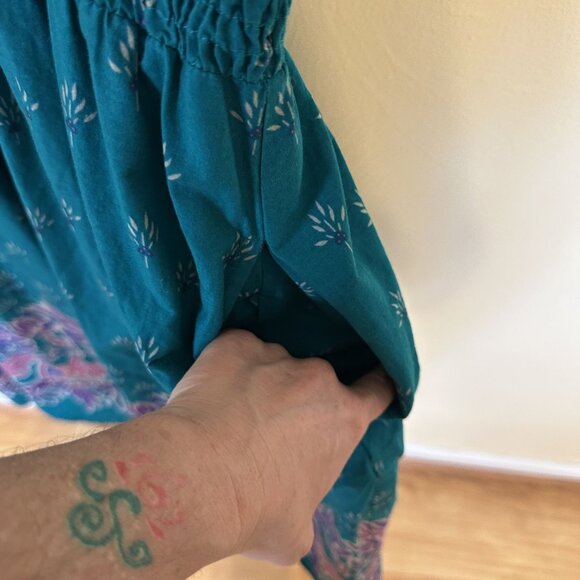 Anthony Richards Womens Dress Teal Floral Mandala 3X Cotton Short Sleeve Cotton - Picture 10 of 10